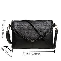 Bolso Cruzado Chic y Edgy Estilo Vintage Biker con Cadena, Hebilla de Cierre de Cremallera, Doble Compartimento, Bolso de Hombro Retro y Duradero - details 2