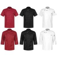 Camisa de Chef para hombre, uniforme de trabajo, abrigo de Chef con cuello cruzado, cocina, restaurante, Hotel, chaqueta de cocina Unisex con bolsillos, Tops de Chef - details 1