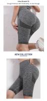 Pantalones cortos de yoga elásticos para mujer, mallas de compresión de cintura alta con control de barriga, fruncidos, sin costuras, levantamiento de glúteos, entrenamiento en el gimnasio - details 6