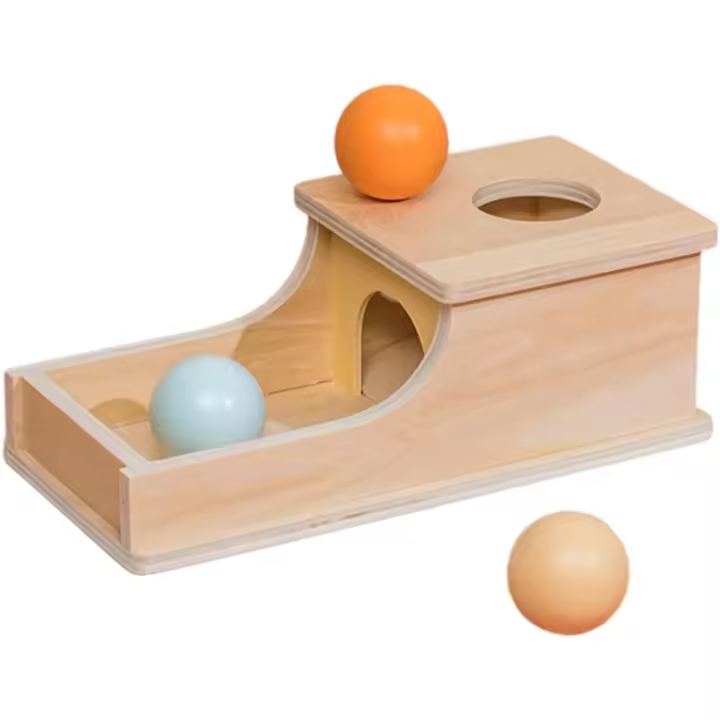 Caja de permanencia del Objeto Caja de permanencia de Objeto Juguetes de Caja de Monedas de Madera con Bola de Forma de cajón - 1