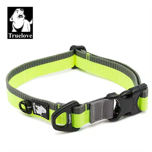 El collar de nailon para perros Truelove es adecuado para cachorros de tamaño pequeño a mediano y cinturones de entrenamiento grandes. Naranja ligero y transpirable y - 1