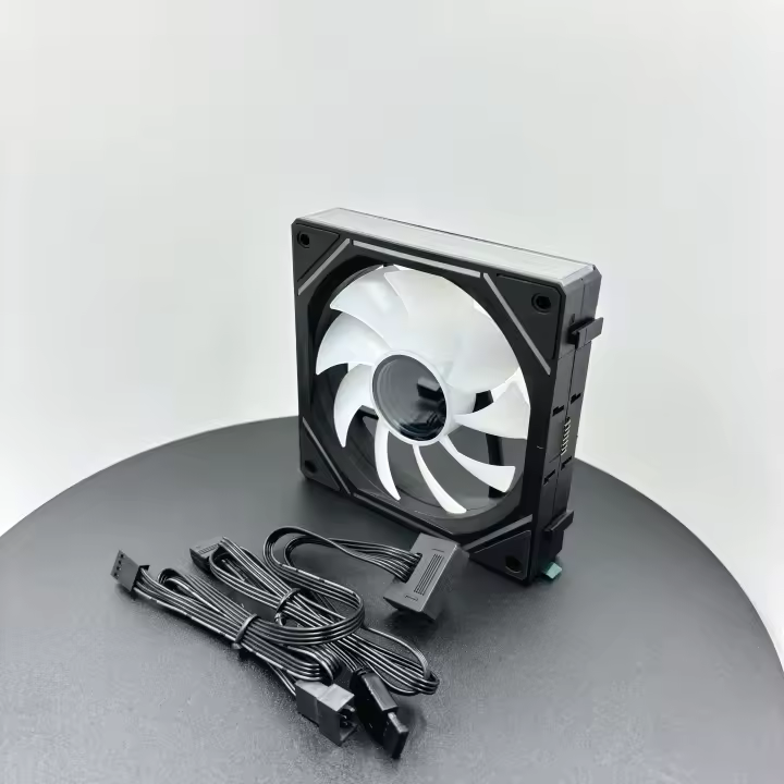 Ventilador de refrigeración ARGB Sliced ​​DXK-00027, 5 V, 3 pines, 11,99 cm, conexión inalámbrica, control de temperatura PWM silencioso, compatible con servidores, no incluye batería, componente interno de hardware de computadora, ventilador integrado - 1