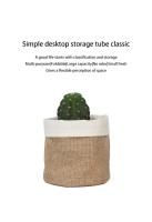 Cesta de lámpara de tela lavable de papel kraft Retro, cubierta de cesta de flores, portalápices, artículos para el hogar para maquillaje de escritorio - details 0