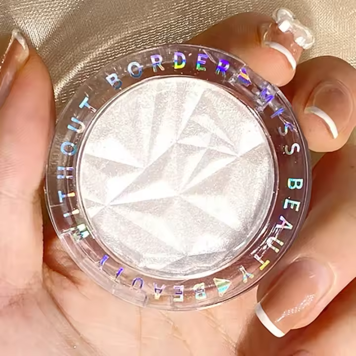 Paleta de resaltador facial brillante, resistente al agua, monocromática, blanco nacarado, plateado, maquillaje destacado, reparación facial de alto brillo - 1