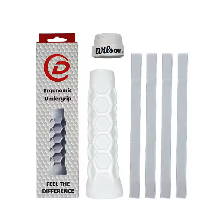 Agarre de Silicona para Raqueta de Tenis y Pádel Fácil Instalación, 4 Parches de Vidrio y OverGrip - 1