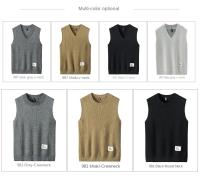 Chaleco De Punto Para Hombre Versátil Y Casual Con Cuello V Sin Mangas Cómodo Y Caliente De Color Sólido Para El Día a Día - details 6