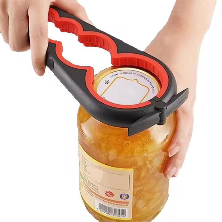 Abrelatas duradero 4 en 1, abridor de tarros manual de 1 recuento para personas mayores, manos con artritis y personas de baja fuerza, abre fácilmente la tapa, utensilios y dispositivos de cocina, accesorios de cocina, artículos para el hogar - 1