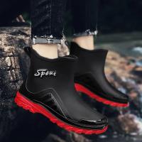 Botas de lluvia para hombre, botas desnudas a la moda, zapatos antideslizantes para trabajo de Chef, zapatos de pesca de goma impermeables y duraderos, zapatillas de deporte para hombre 2023 - details 18