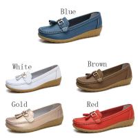 Zapatos de cuero mocasines planos perezosos casuales, transpirables para mujeres - details 0
