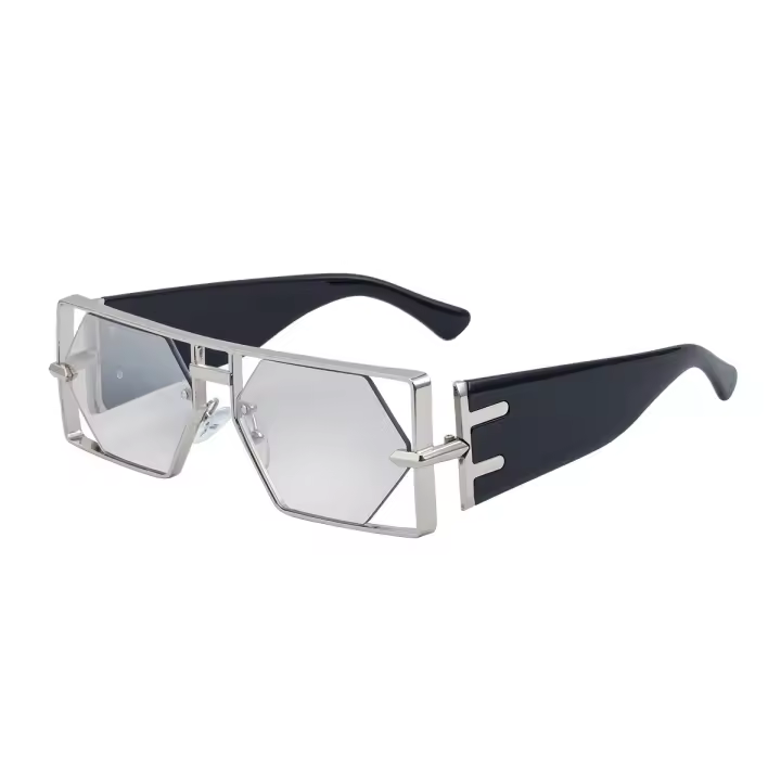 Gafas de sol cuadradas huecas de moda 2025 para hombre, personalidad, montura de metal de alta calidad, resistentes al sol. - 1
