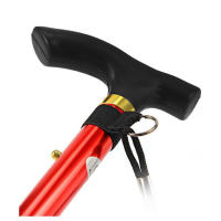 Bastón Telescópico De Aleación De Aluminio Para Senderismo Y Trekking Plegable Con Punta De Goma Para Ancianos Color Negro/Cobre - details 16