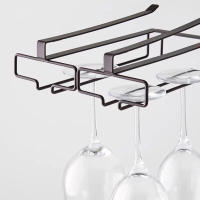Soporte para copas de vino debajo del gabinete, estante colgante para copas de una sola fila, accesorios de cocina para copas de cóctel - details 3