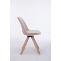 Tapizada En Tela & con Base De Madera I Silla De Comedor Giratoria & En Estilo Nórdico, Color:Crema, - details 3