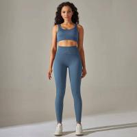 Conjunto de yoga acanalado sin costuras para mujer, ropa de gimnasio, sujetador con elevación, leggings, top de entrenamiento, chándal deportivo, 2 piezas - details 32
