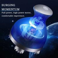 Masajeador eléctrico inalámbrico para el cuero cabelludo, resistente al agua, para limpieza profunda, carga USB, limpieza desmontable, Color azul y blanco - details 5