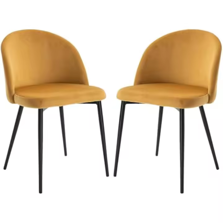 Juego de 2 Sillas de Comedor con Asiento y Respaldo Acolchados con Cubierta de Terciopelo Suave y Diseño Moderno Carga 120 kg 49x50x77 cm - 1