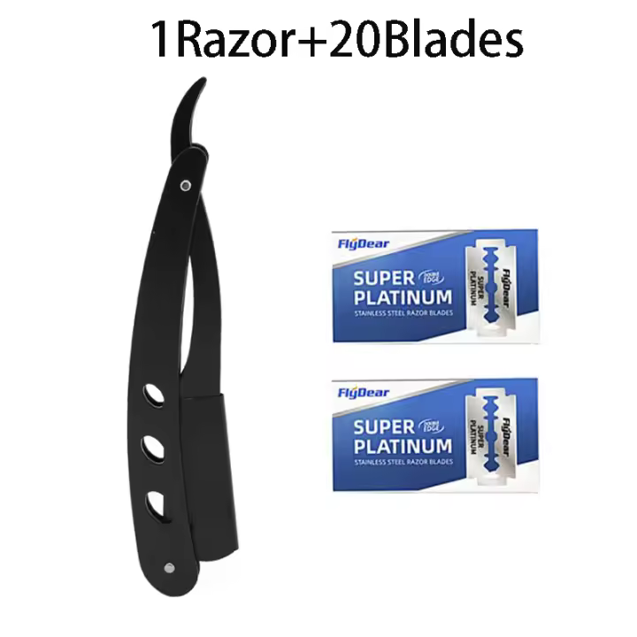 Brazo de afeitadora recto, afeitadora manual plegable para hombres, cuchilla afilada, maquinilla de afeitar para barbería - 1