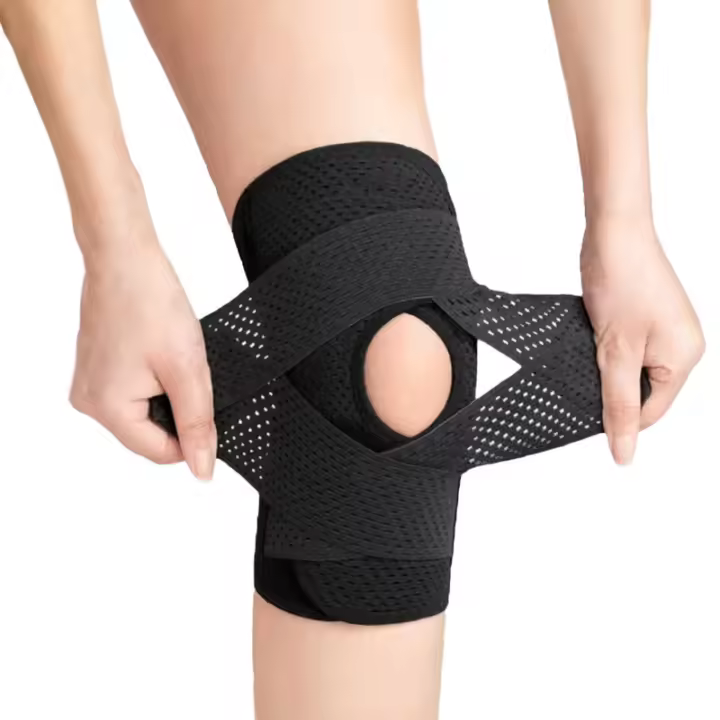 Rodillera deportiva unisex con diseño de corte liso, rodilleras deportivas transpirables, protector de rodilla deportivo para hombres y mujeres, funda para pierna, espinilleras - 1