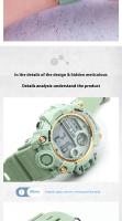 SHUNWAY Nuevo reloj despertador electrónico con luz nocturna deportiva de color gelatina ins reloj multifuncional - details 7