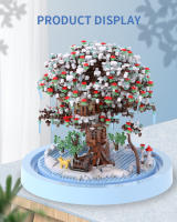 Seasonal Building Block Toy Flower with Dust Cover DIY Treehouse Model Bricks with Light Ornament Romantic Gift for Girlfriend - details 17
