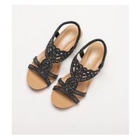 Sandalias de moda con tacón de cuña, zapatos romanos con banda elástica de diamantes de imitación retro de la nueva ola de verano - details 4