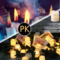 Vela LED sin llama para decoración de Halloween y Navidad, luz de té blanca cálida, deseos creativos, 24 piezas por juego - details 3