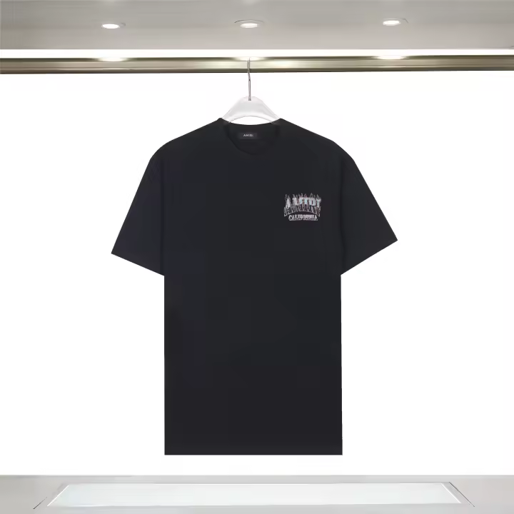 Camisa de manga corta con logotipo frontal de moda de verano de alta calidad, camiseta holgada de algodón puro para hombre, nuevo accesorio de camisa informal estilo pareja - 1