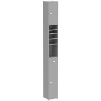 Mueble de baño tipo columna con armario alto, estanterías de baño con 5 estantes abiertos, 2 puertas y 1 cajón, color blanco, 20 x 20 x 180 cm - details 22
