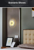 Tomaxin Lámpara de Pared de Mármol 20CM Luz Nocturna de 3W Diseño Sencillo y Natural - details 2