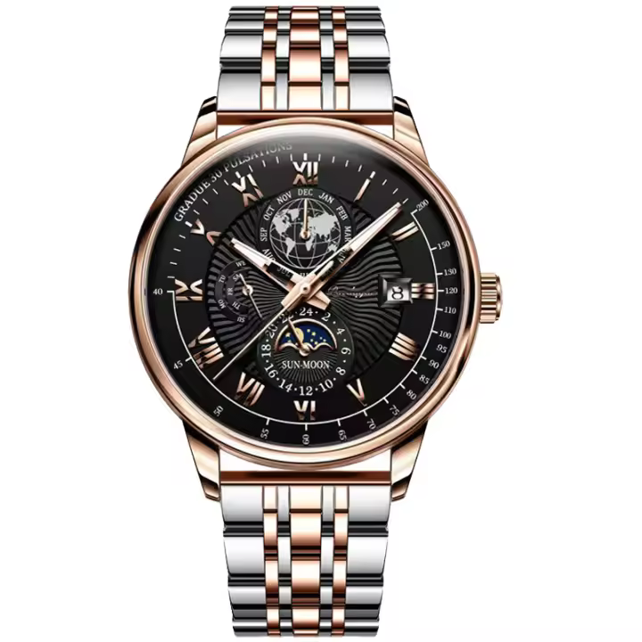 Reloj de hombre Berda berenjena, nuevo calendario luminoso, impermeable, cuarzo ultrafino. - 1