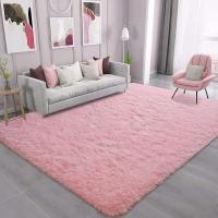 Alfombra Rosa Suave Para Sala De Estar, Dormitorio, alfombrillas De Felpa Rosa Y Peludas, 1 Pieza - details 1