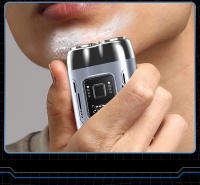 Mini afeitadora eléctrica portátil popular, afeitadora giratoria para hombres a prueba de agua, cabezal de cuchilla - details 6