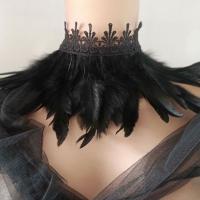 Accesorios de Cosplay victorianos de lujo, gargantilla de plumas, Collar de encaje, envoltura para el cuello, disfraz de fiesta Punk - details 0