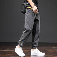 Jeans de Carga para Hombres Estilo Callejero Talla Grande Media Pesadura Bolsillos Negro Azul - details 19