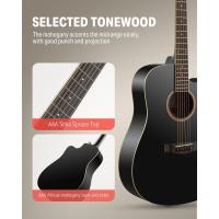Guitarra Acústica de Adulto Guitarra Cutaway 4/4 Kit Dreadnought 41 Pulgadas de Principiante con Cuerde Afinador Cejilla Sunburst - details 20