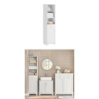 Armario de Baño de Suelo con 1 Estante y 2 Puertas 60 x 30 x 60 cm Ideal para Debajo del Lavabo - details 10