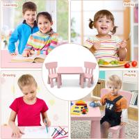 Juego de Mesa y Silla Infantil, Mesa con 2 sillas de plástico para niños, Conjunto de pupitres de Actividades para niños, Set de Mueble Infantil de 3 Piezas, Apto para 1-7 años (Azul) - details 17