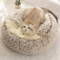 Cama de Mascota de Peluche Cálida Nido de Gato Redondo Acolchado Bolsa de Dormir Cómoda para Mascotas Pequeñas - details 3