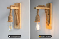 Linterna de Pared de Cuerda de Cáñamo Retor Luz de Dormitorio Moderna para Hogar - details 2