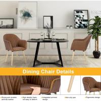 Silla de Comedor Estilo Vintage Juego de 1, Silla Cocina, Silla Nordica con Respaldo y Reposabrazos, Tela Pana, Estructura de Madera, Sillas para Tocador, Escritorio, Crema, EZS26cm-1 - details 21