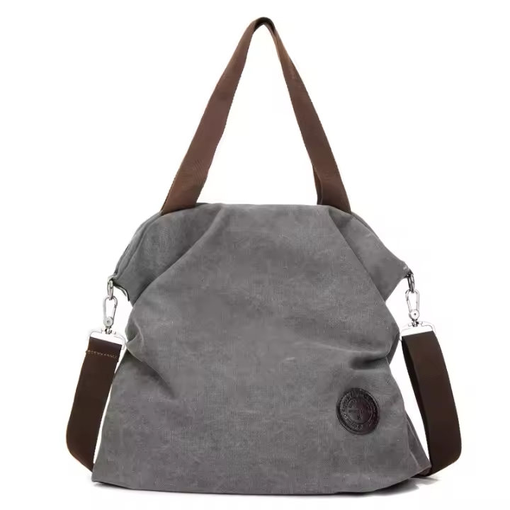Bolso de mano informal europeo y americano para mujer, bandolera de hombro portátil de lona Simple, bolso cruzado de gran capacidad - 1