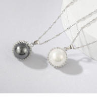 Collar de plata S con perla Fhwater, conjunto de joyas, novedad - details 0
