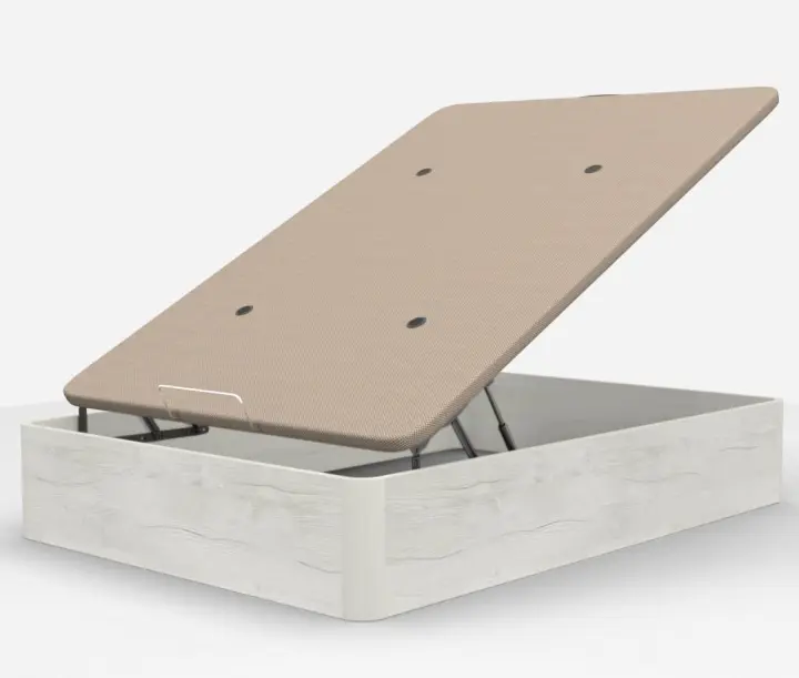 Marco de Cama de Madera de Gran Capacidad Esquinas Redondas Transpirable 3D 4 Válvulas de Aireación - 1