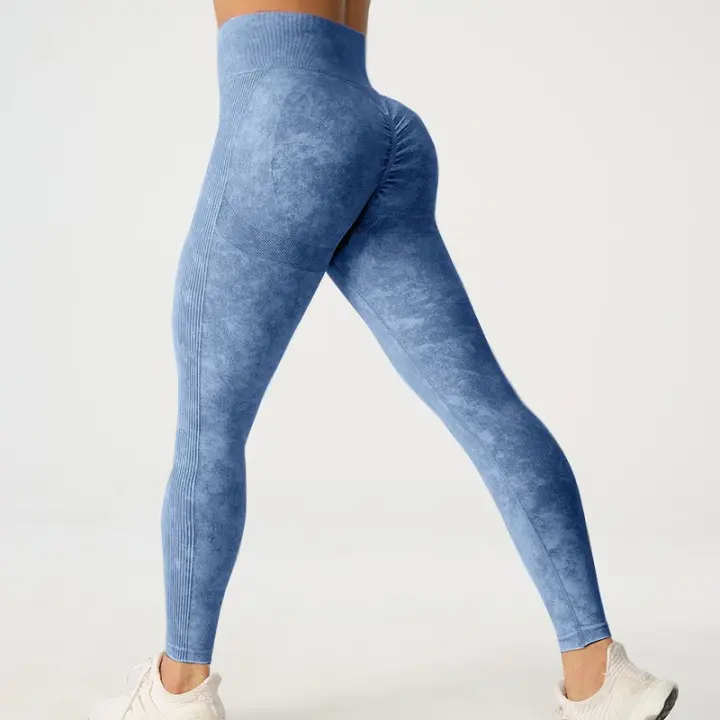 Leggings Deportivos sin Costuras de Cintura Alta Pantalones de Yoga y Estiramiento de Hipópoda - 1