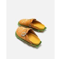 Zapatillas con tapón de madera unisex, planas, con suela gruesa, a la moda, con cabeza redonda y forma de hamburguesa, para hombre y mujer - details 1