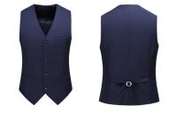 Chaleco de traje Formal de un solo pecho para hombre, talla grande 6XL, Color negro, verde, Color puro, baile de boda, vestido de fiesta Social de negocios - details 6