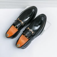 Zapatos de tacón bajo formales para hombre, mocasines informales antideslizantes, cómodos, transpirables, color negro y marrón, para fiesta de boda, Lea - details 8
