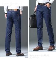 Pantalones vaqueros Sherpa gruesos de lana de invierno para hombre, pantalones vaqueros rectos de terciopelo informales de negocios, pantalones elásticos clásicos de felpa de lana para hombre - details 10