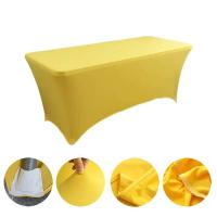 Manteles de Lycra de 6 pies, cubiertas de mesa de cumpleaños de hotel de boda de alta elasticidad para plegables de 4 pies, 5 pies, 6 pies y 8 pies - details 2