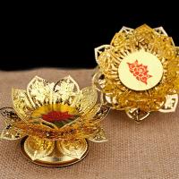 Candelabro de loto, lámpara de aceite de ghee, lámpara de mantequilla, vela de luz de té, soporte votivo, actividades de oro tibetano, decoración del Festival del hogar de oración - details 4